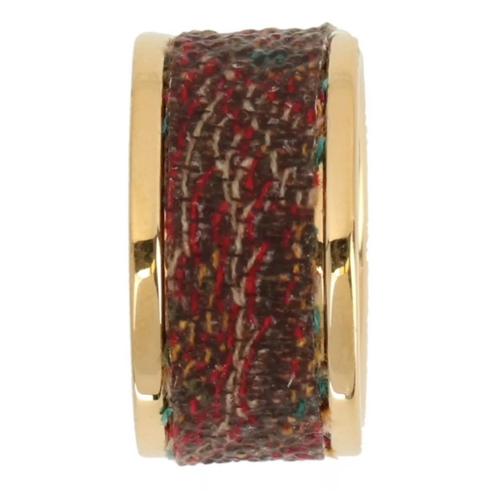 ETRO Wide Band Gold Tone Texture Colors Brass Ring Size US 8 Large 19 New - Picture 8 of 8